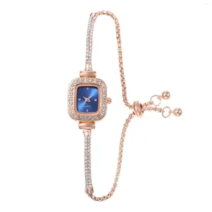 Zegarwne damskie kryształowe zegarki Diamond Watche High-end Design łatwa do odczytania lśniąc bransoletka na prezent urodzinowy dziewczyny