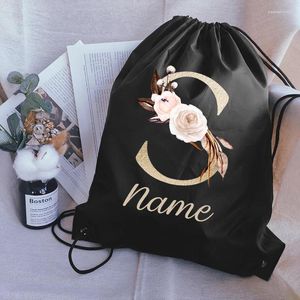 Shopping Bags Custom Name Drawstring Bag Childrens School Backpack Men Sport Women Yoga For Girl Draw String