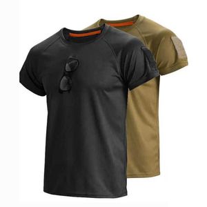 Taktiska t-shirts Mens Summer Quick Dry Zipper O-Neck Three Way Dreatoble Tactical Camping Vandring Fiske Klättring snabbt löpande sport T-shirt 240426