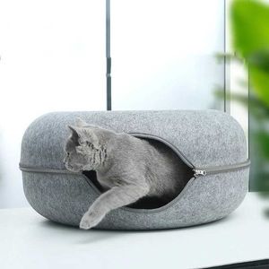 Cat Carriers Crates Houses Cat House Basket Natural Felt Pet Cave Bed Nest Fun Round Egg Shape with Cushion Mat Suitable for Small Dogs Puppies Pet Supplies 240426