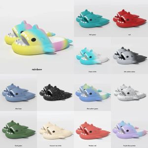 designer shark slippers summer mens sliders men women rainbow slides pink blue grey memory sandals soft thick cushion slipper cloud slide indoor size 36-45