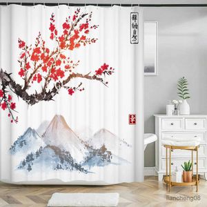 Shower Curtains High Quality Shower Curtain Printing Chinese style Ink landscape Waterproof Bathroom Curtains Decor Polyester Fabric
