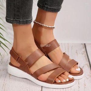 Casual Shoes Women's Solid Color Trendy Sandals Comfy Arch Support Open Toe Ankle Strap Women Sandalias De Mujer