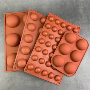 Moldes Ball Round Half Sphere Silicone Molds para Baking Diy Pudim Mousse Chocolate Cake Mold Ferramenta de acessórios de cozinha artesanal