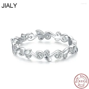 Anelli a grappolo Jly Fine European Pave CZ Fiori freschi S925 Anello in argento sterling per feste di compleanno da donna gioielli da regalo per matrimoni