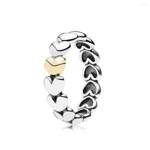 Klaster pierścionków Autentyczny 925 Sterling Silver My One True Forever Love Fashion Ring for Women Prezent biżuterii DIY