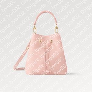 Explosion New Women's Neonoe BB M47038 OPAL Pink 2 Fack stora inre centrala dragkedja Pocket präglad kohud läder Kompakt hinkväska smidig känsla lyx