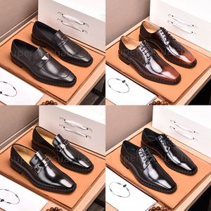 Designerschuhe Männer Slebende echte Ledermänner Business Office Arbeit formelle Kleiderschuhe Marke Designer Party Hochzeit Flachschuh mit Kasten 38-45