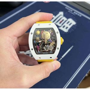 الترفيه السيراميك رجالي Superclone Designer Wristwatch RM088 ميكانيكا مشاهدة الهيكل العظمي الميكانيكي التلقائي النشط النشط توربيلون RM88