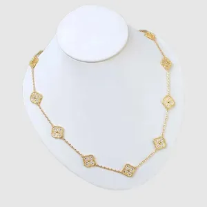 Colar de designer de luxo para mulher 10 Diamond Clover Colar Man Chain com pingente popular colar de ouro rosa de prata