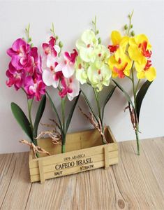 28cm 4heads Artificial Futterfly Orchid Flower Branch Home Garden Decoration Diy Wedding Flower Wall Arches Fake Flowers Flores2912815312