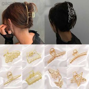 ヘアクリップバレットトレンディシンプルメタルビッグヘアクローヘアクラブ