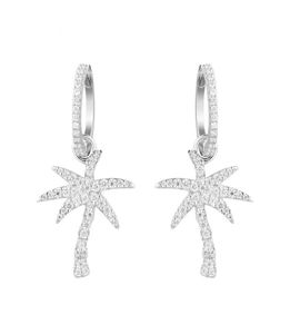925 Sterling Silver Fashion Simple Women Coconut Palm Tree Dangle Earring Drop Earrings Summer Holiday Hawaii Earring jewelry Engl3759299