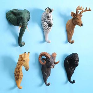 Hooks American Animal Vintage Hook Wall Decoration Hanging Personalized Pendant Home 3D Resin Crafts