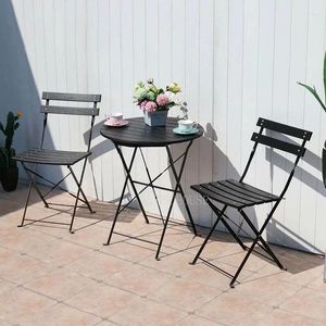 Camp Furniture Outdoor Chairs And Table Set Balcony Chair Wrought Iron Folding 3-piece Leisure Courtyard Garden