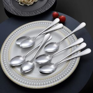 Sets 12pcs Edelstahl Kaffee -Teelöffel Dinner Löffel Set Ice Cream Sundae Obst Löffel Geschirr Tools Besteck Set