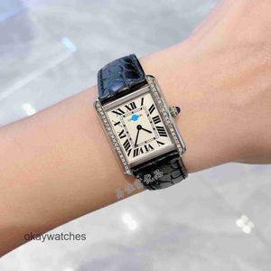 Dials Working Automatic Watches Carter Small Tank Silver White Plate Precision Steel Inlaid English Watch Womens W5200005