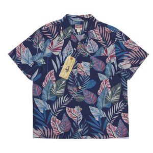 Herren lässige Hemden Bob Dong Aloha Hawaiian Shirts Herren Sommer Allover Blumenblatt Easy Camp Shirt 240424
