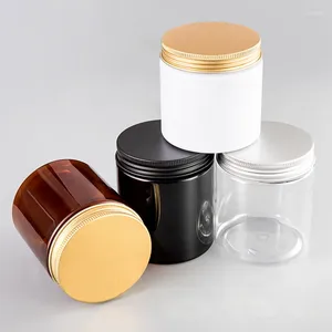 Garrafas de armazenamento 20pcs 250g Recipientes de creme de rosto marrom preto vazios para frascos de pó Tin Cosmetic Packaging Hand Consatning Pot