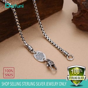 PENDANTS DAIFUNI S925 Sterling in argento da 3 mm Collana a catena a scatola liscia per uomini Donne Accessori a sospensione Fashi