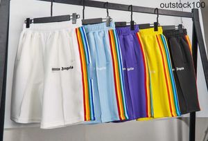 High end designer clothes for Paa Angles Correct of rainbow ribbon stripe shorts for lovers With 1:1 original labels