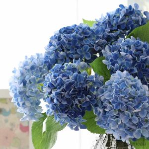 Torkade blommor 58 cm vackra hortensia bukett konstgjorda siden blommor för hem bröllop fest vardagsrum dekoration tillbehör