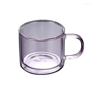マグカップ二重層のガラス水のコーヒーマグビール飲料ガラス飲料カップサーマルかわいいカップルギフトバー