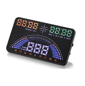 Latest 58quot Car HUD Head Up Display OBD2GPS Two Systems Over Speed Alarm Dash Board Digital Speedometer with OBDII interface9997134