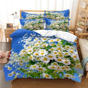 Set bellissimo set di coperture per piumini floreali set 3d Stampa margherita Cactus Rose Set King Queen for Boys Girls Teens Polyester Set