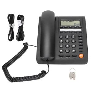 Accessories Desktop Corded Landline Telephone Business Landline Phone with LCD Display BuiltIn 3 Alarm Melodies for Home Hotel Office