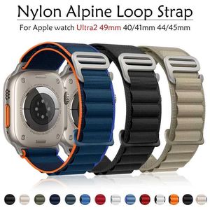 Assista Bandas Alpine Strap for Watch Band 44mm 45mm 49mm 40mm 41mm Correa Iwatch Series 9 8 7 SE Ultra 2 Acessório Relógio Bracelete 240424