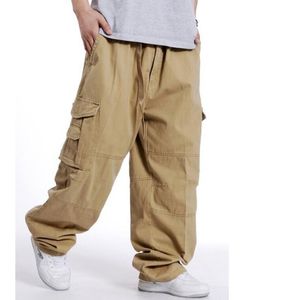Homens calças de moletom da dança do hip hop calças calças casuais cor de cargo solto de perna larga roupas masculinas