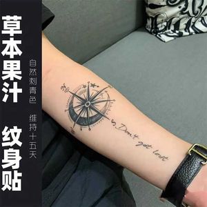 Tatuaż przenieś kompas ziołowy Tymczasowy tatuaż sztuka trwały fałszywy tatuaż dla kobiety ramię punka naklejka na wodoodporne tatuaje Temporales 240426