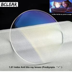 Łodzie BcLear 1.61 Zświadczenia z obiektywem przeciw niebiesko -promieniowe soczewki pojedyncze widzenie Presbyopia Blue Light Oczy Ochrona komputerowa okulary komputerowe