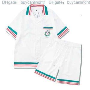 Mens Tracksuits 2024 Kazablanka Bahçesi Villa Erkek Kadınlar Kısa Set T Shrt Hawaii Plaj Tarzı Takım Hip Hop Gömlek Şortları Çift Casa