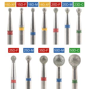 Bits KADS Milling Cutters for Manicure Diamond Nail Drill Bits Burs for Nail Lathes Ball Shape Accessories for Drills Nail Cutter Tip