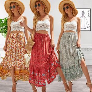 Skirts Fashion Style Elegant Skirt Rayon Print Wish Bohemian Holiday Swing Trendy Street