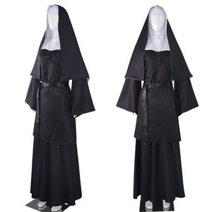 Halloween Carnival Adults Cosplay The Nun Horror Sister Costume XS-3XL Fart-008