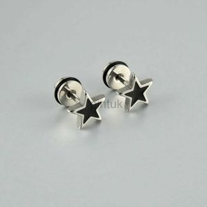 Stud 1Pair Surgical Steel Star Shape Earrings Studs Gothic Punk Studs Lobe Ear Cartilage Tragus Helix Piercing Jewelry For Man Women d240426