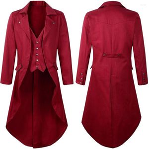 Kvinnors hoodies steampunk gentleman tailcoat trench coat m 3xl polyester tyg röd/lila/svart/brun/blå vanlig längd