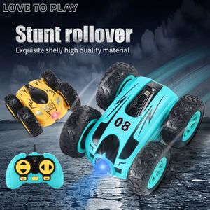 RC CAR 2.4Gブラシレス電動ドリフトスタント両面バウンスドリフト4CHスタントロックカークローラーロール360度フリップカー240418