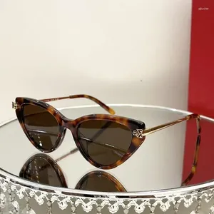 Sunglasses 2024 Retro Fashion Sexy Cat Eye Women Leopard Head Decorative Durable Glasses Luxury Brand Designer