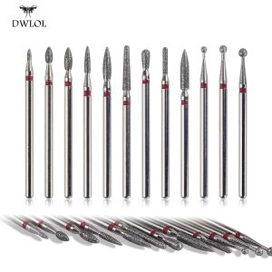 Bits 12 shapes Diamond Nail Drill Milling Nail Drill Bits Cuticle Cutter for Manicure Nail Files Electric Milling Burr Grinder TD112