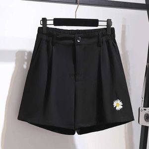 Kvinnors shorts 150 kg plus storlek Womens Summer Casual High Maisted Wide Ben Shorts 5xl 6xl 7xl 8xl 9xl Thin A-Line Shorts Blackl2404