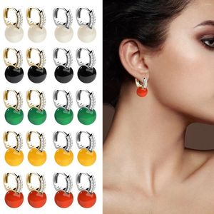 Stud Earrings Funny Jade Bead Dangle For Women Girls Plated Drop