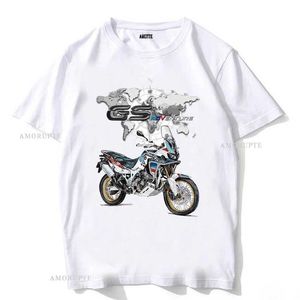 Męskie koszulki Japan Adventure Hon Africa Twin CRF 1000L Motocykl T-shirt Nowe mężczyźni Tshirty Ubranie Boy Białe topy Moto Ride Sport Legenda TS T240425