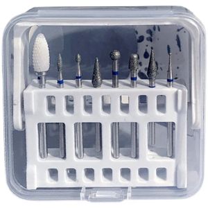 Bits 16Holes Nail Drill Bit Storage Box 16 Hole Clear Display Drill Bits Manicure Square Grinding Head Holder Organizer Dustproof Box