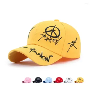 Ball Caps Fashion Yellow Graffiti Baseball Snapback Hip Hop Street Casual Print