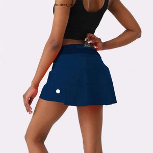 Lulumon Womens Yoga Outfits High Waist Tennis Skirts Exercise Pleated Skirt Cheerleaders Short Dresses Fitness Wear Girls Running Elastic Pants Sportswear 864