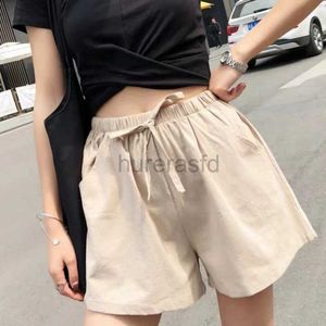 Damen-Shorts Sommer Baumwolle Leinen Shorts High Taille Short Hosen Mode Home Clothes Casual Sportshorts Frauen S-XL Workout Kurzhose D240426